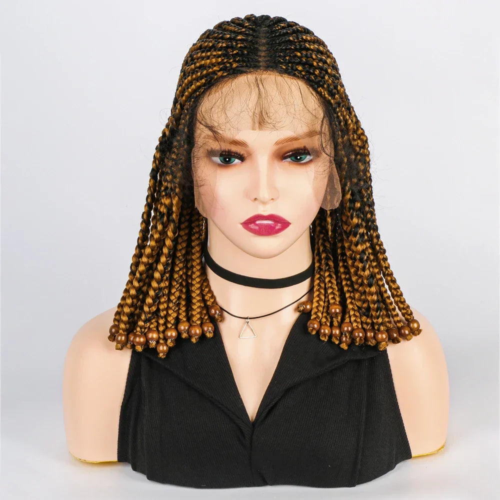 14" Short Braided Bob Wig | Lace Front | Heat Resistant | Black Women