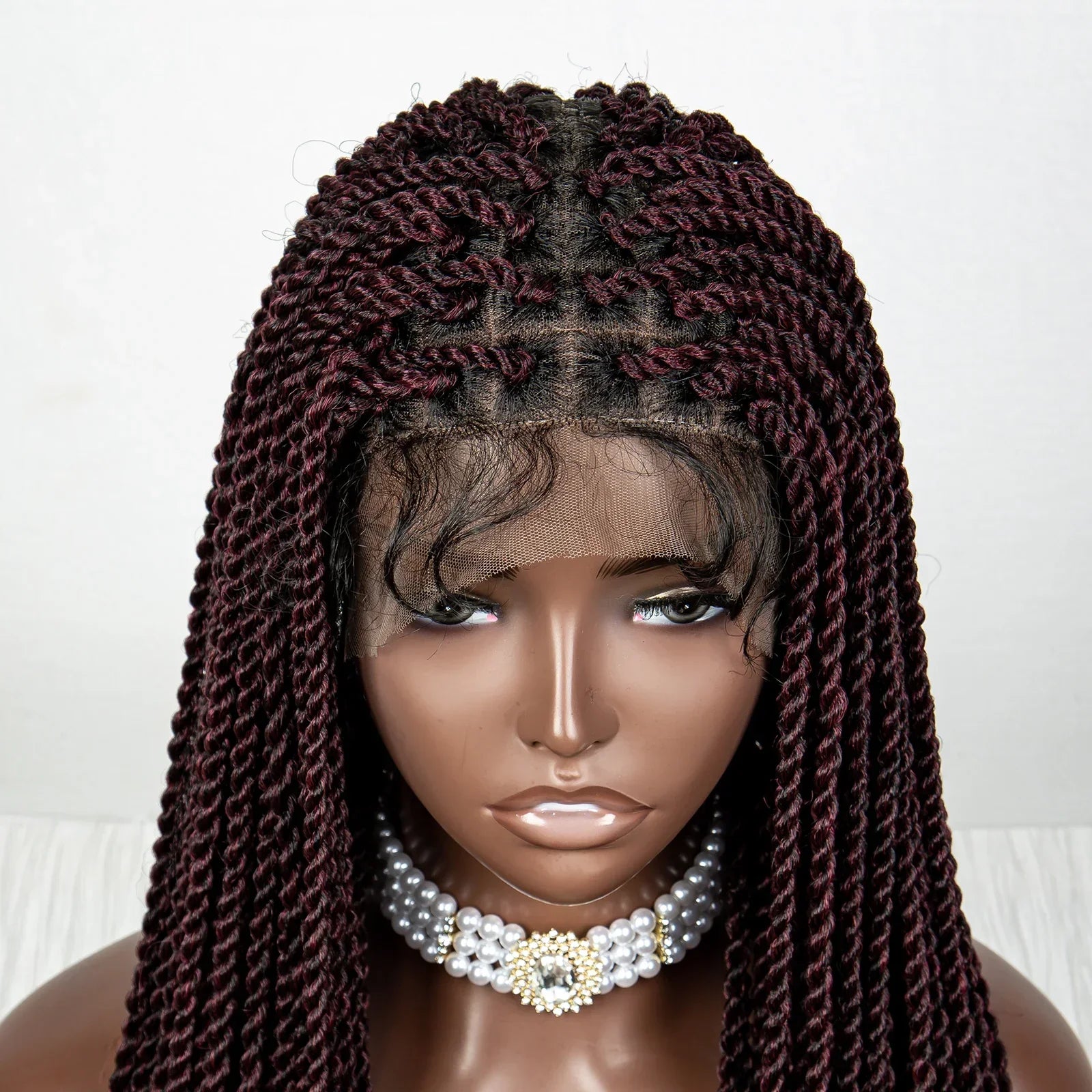 40" 360° HD Full Lace Knotless Twist Braids Wig | Blended Long Box Braids