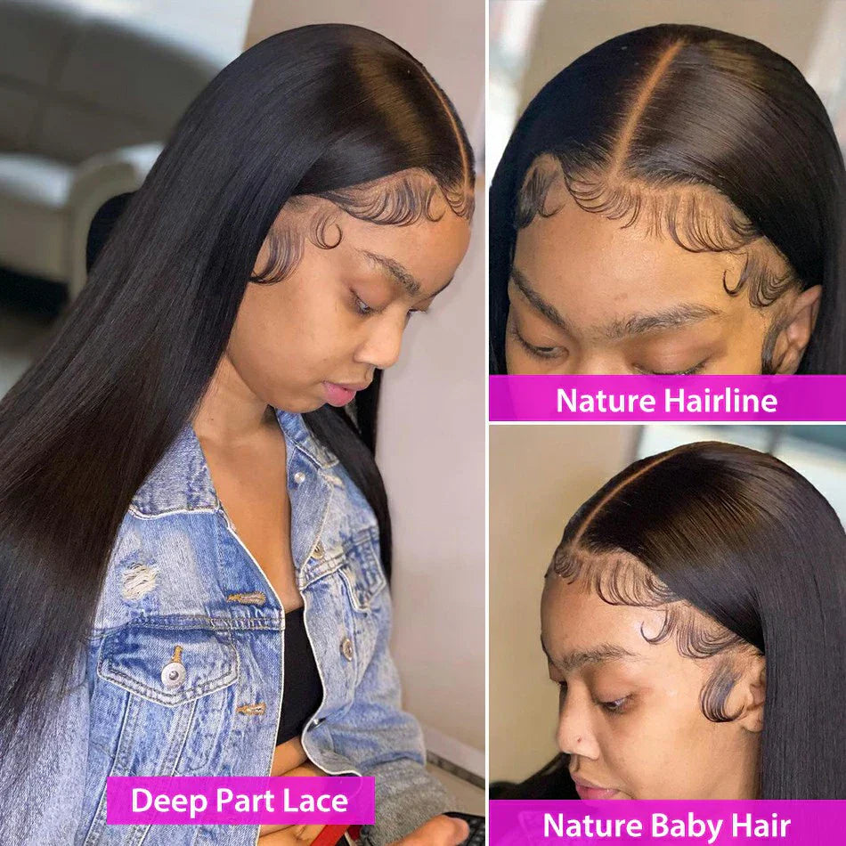 360 Lace Wig | Brazilian Bone Straight Hair | 13x6 & 13x4 Lace Frontal Wigs | 30-36 Inches