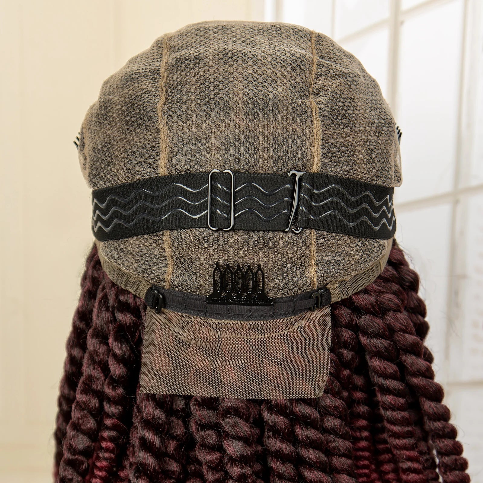 16 Inch Brown Twisted Braided Bob Wig | Full Lace | Kanekalon Fiber | For Black Women