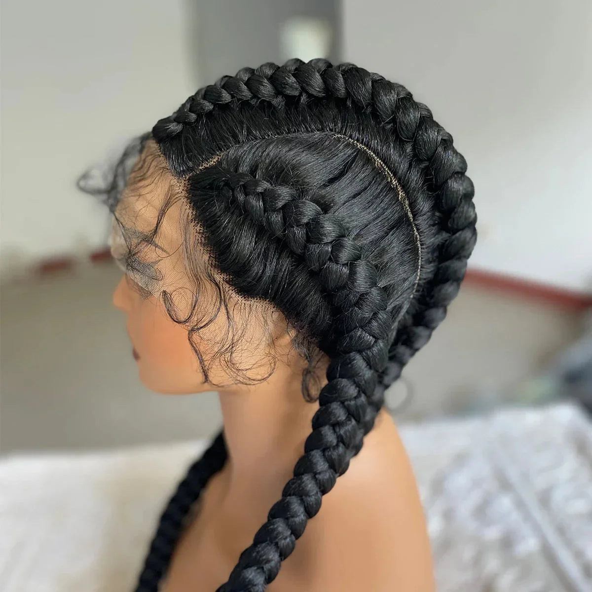 32" Senegalese Twist Lace Front Wig | 4 Twist Braids | DIY Cosplay Wig | Synthetic Braiding Hair