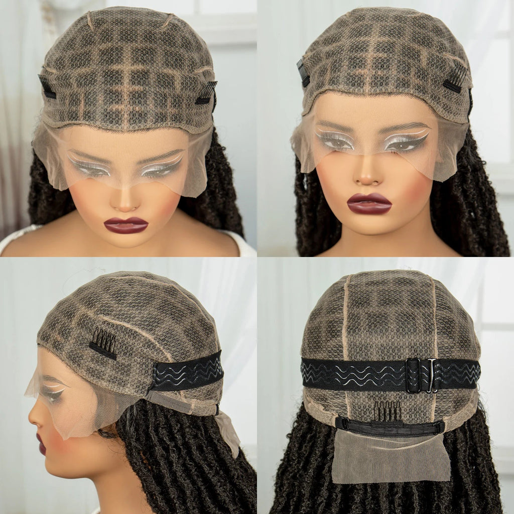 28" Cornrow Faux Locs Full Lace Wig | Goddess Braids | Baby Hair | Knotless Box Braids