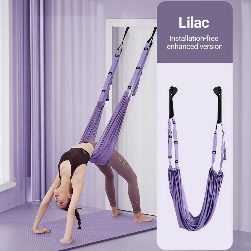 Aerial Yoga Strap Pull Rope Woman Hammock Stretch Leg Splits Trainer Gym Belt
