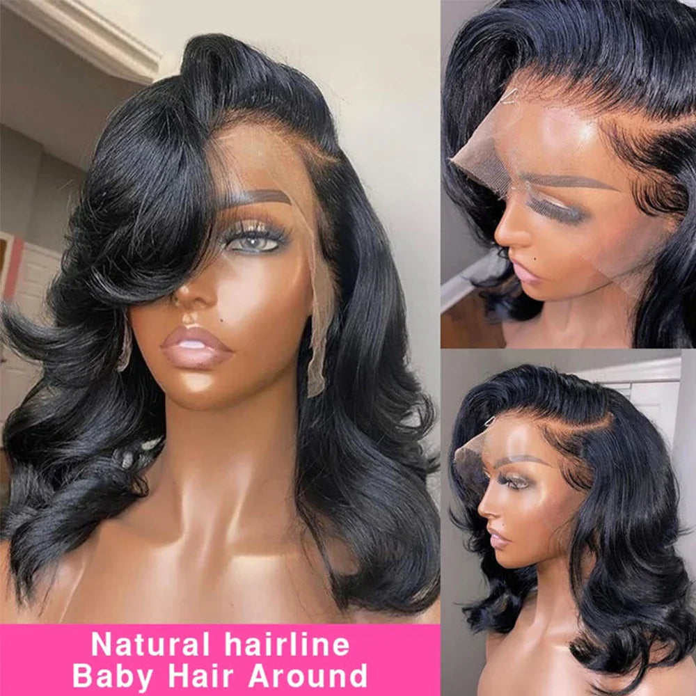 200% Density 13x4 Body Wave HD Transparent Lace Front Wig | Glueless Pre-Plucked Human Hair