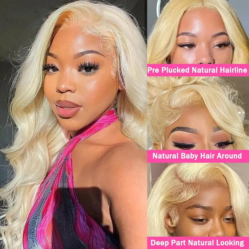 613 Blonde 13x6 HD Lace Frontal Wig - Brazilian Remy Hair - Body Wave - Pre Plucked - 30 Inches