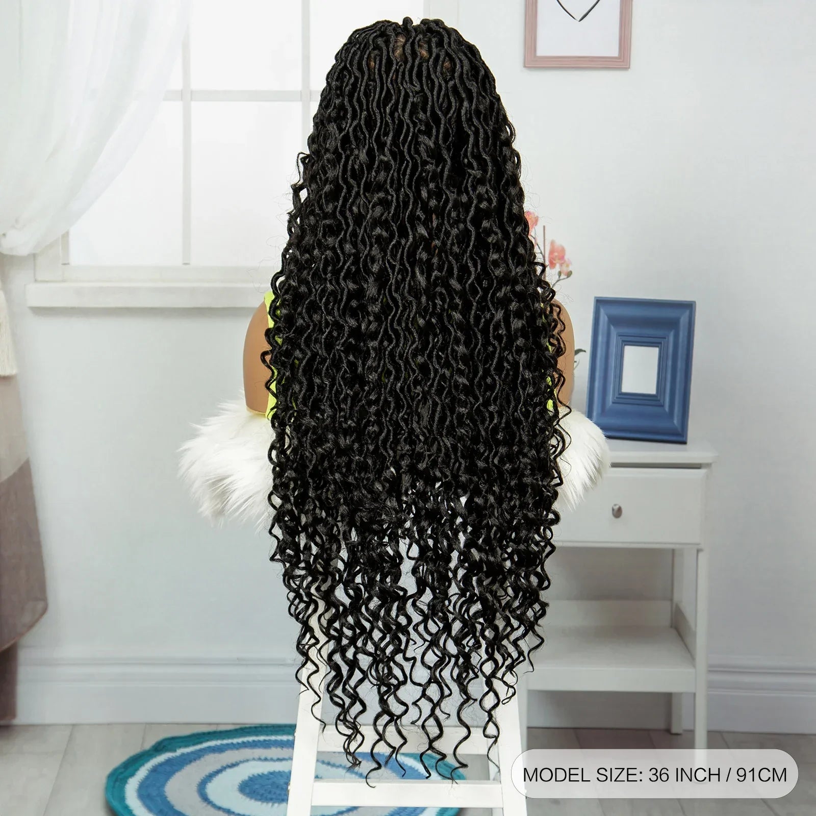 36" Long Braided Wig | Full Lace | Baby Hair | Daily Wear