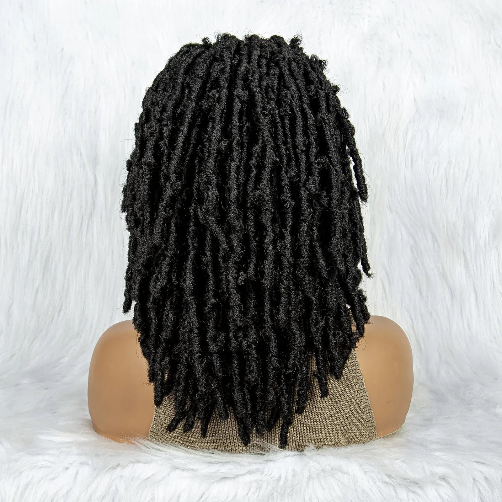 16" Short Knotless Butterfly Locs Wig | Synthetic Lace Front
