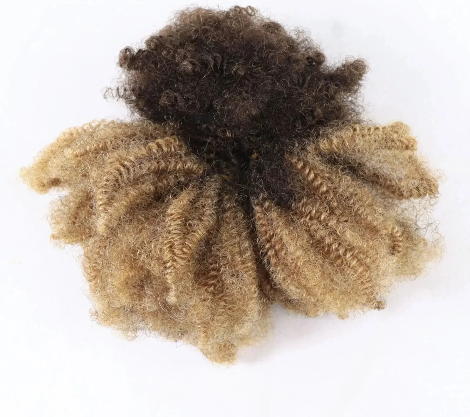 #30-#1-#30 Ombre Brown Afro Kinky Curly Bulk Human Hair | 50g Brazilian Crochet Braiding Hair Extensions (No Weft)