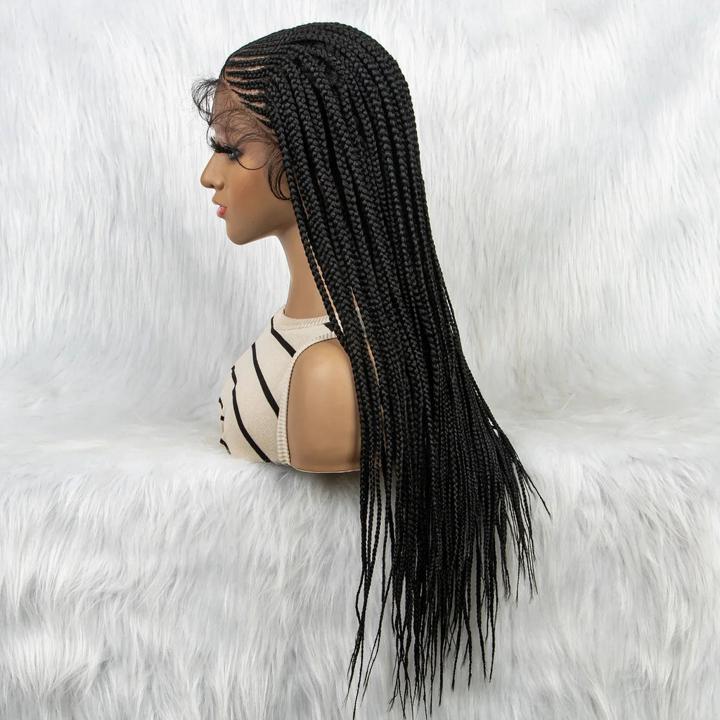 13x4 HD Lace Front Braided Wig with Baby Hair | Synthetic Braided Wigs for Black Women