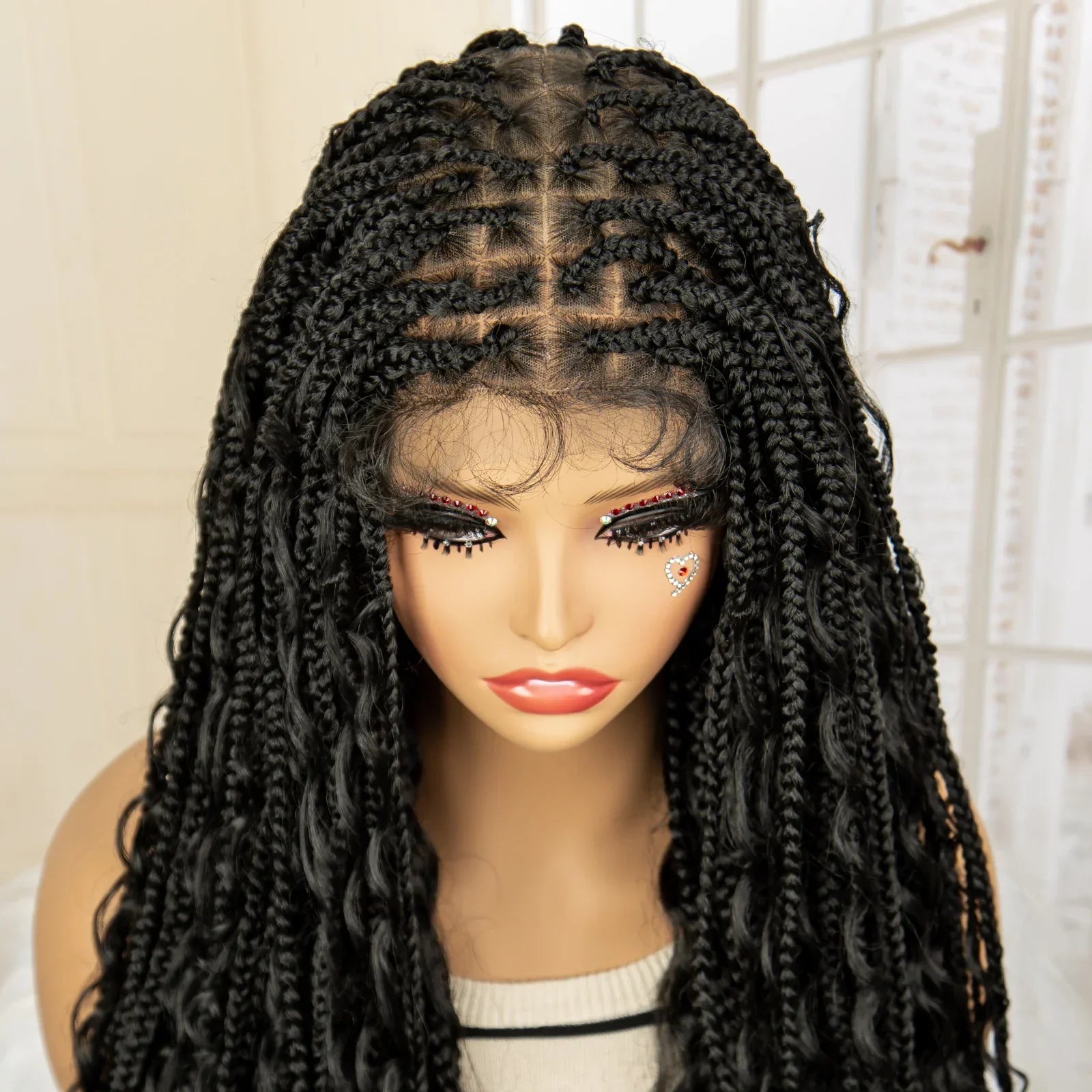 32 Inch Senegalese Twist Braided Wig - Knotless - Full Lace - Synthetic - with Baby Hair