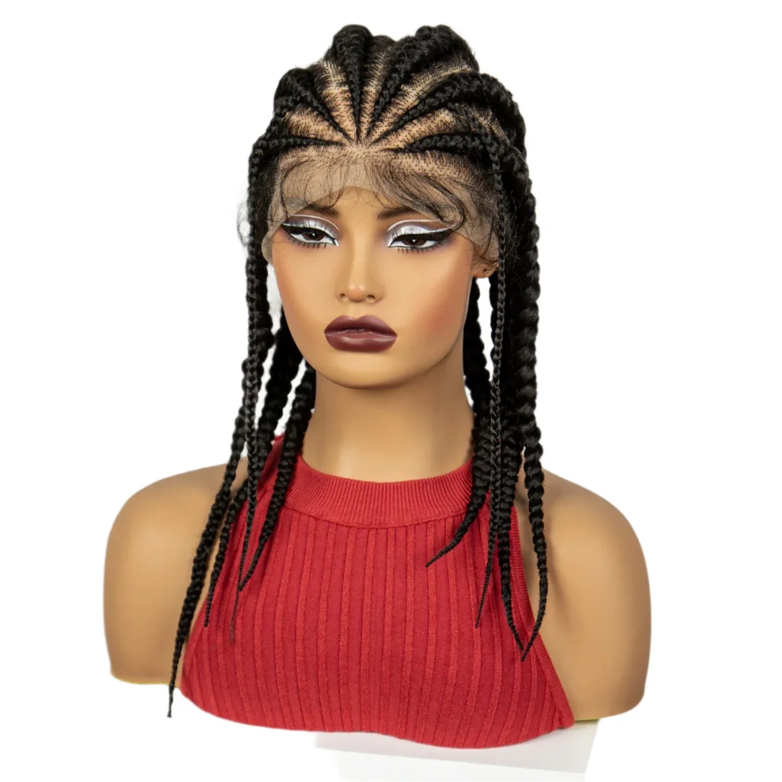 18" Natural Braided Wig | Full Lace | Baby Hair | Everyday Style