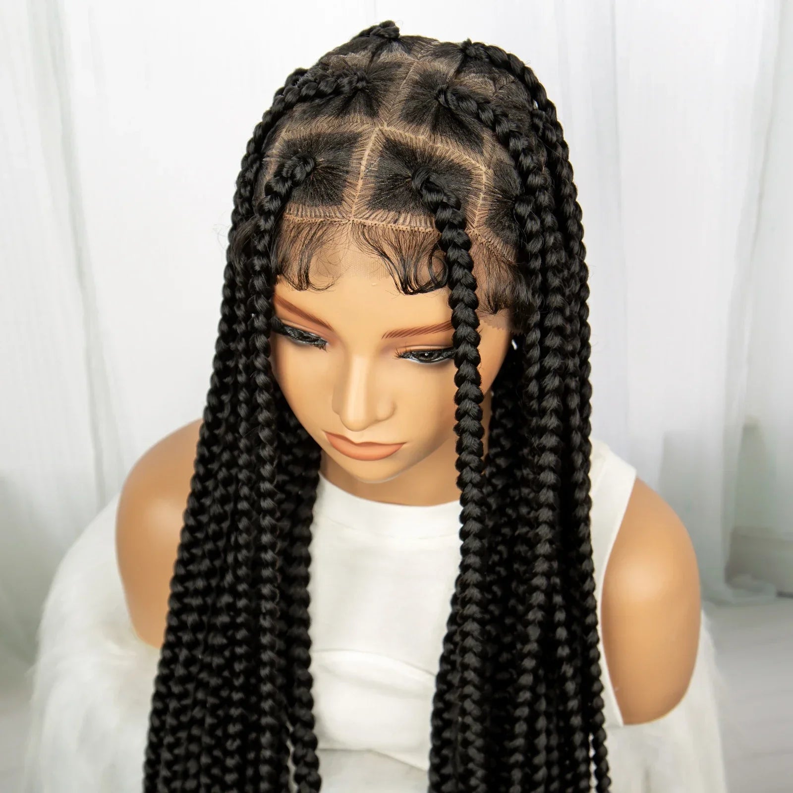 Beaded Dreadlocks Full Lace Wig | Knotless Box & Cornrow Braids