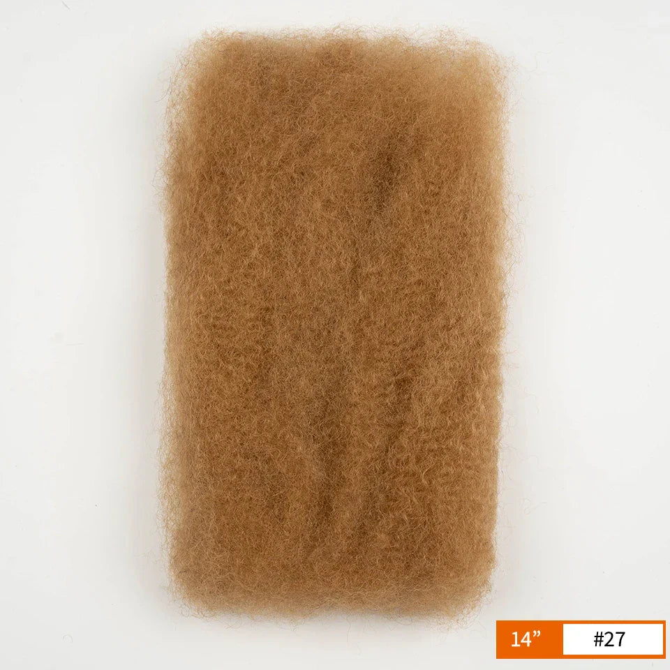 Afro Kinky Bulk Human Hair Extensions | 10"-22" 50g Brazilian Remy for Braiding & Dreadlocks (Natural Colors, Long-Lasting)