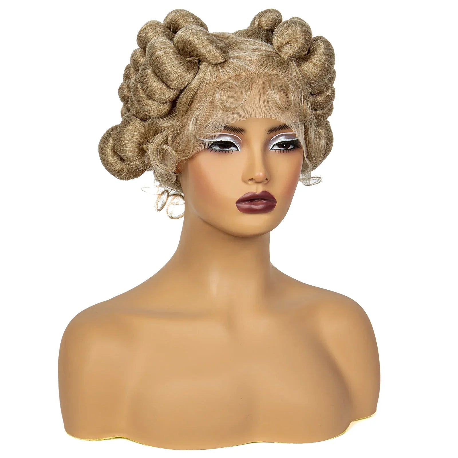 1B/30 Ombre Full Lace Handmade Bantu Braided Wig | Short Synthetic Knotless Braids with Transparent Lace