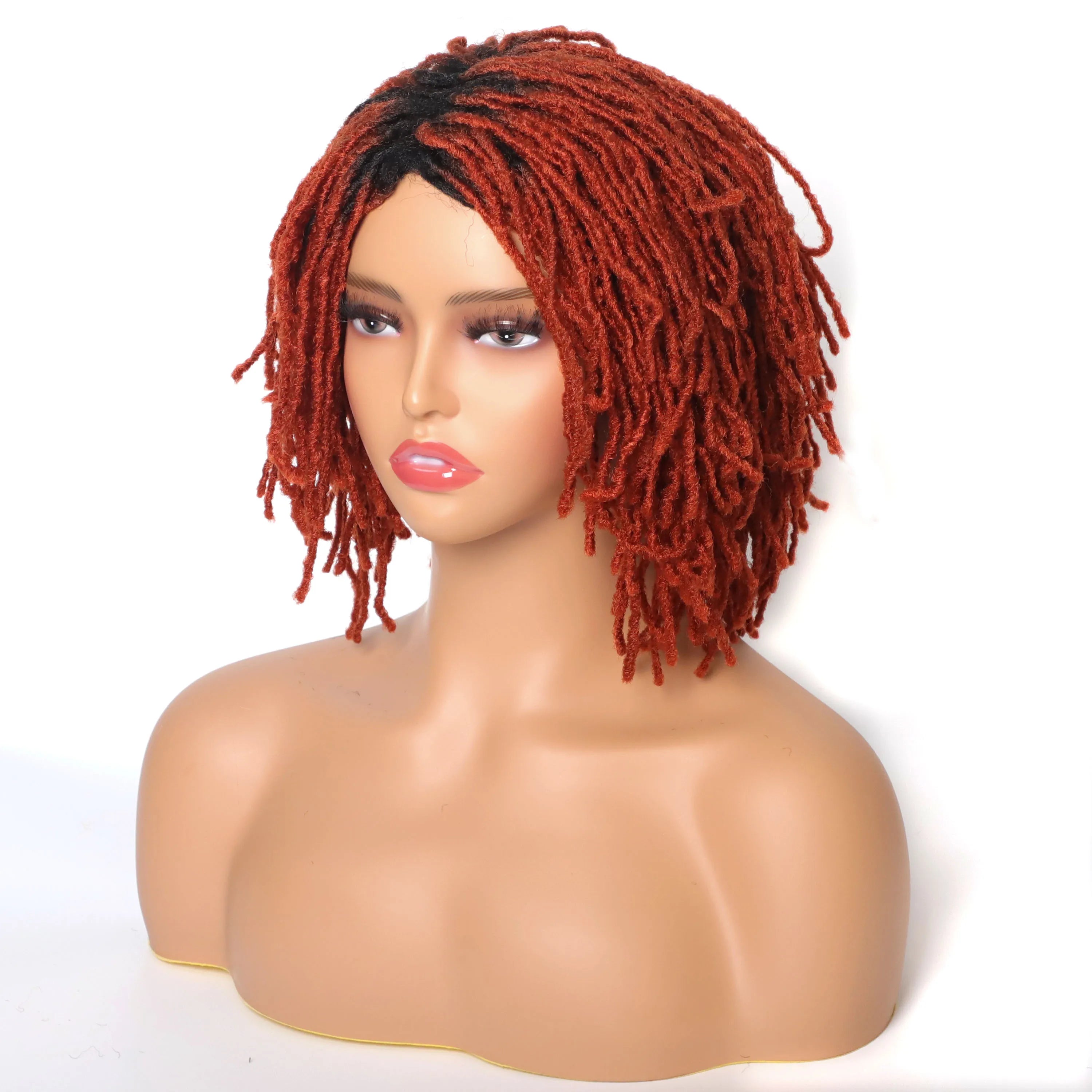 10" Braided Bob Wig | Afro Dreadlock Wig | Curly Ends | Synthetic Crochet Wig | Cosplay