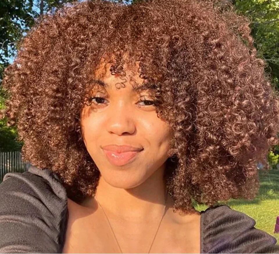 200% Density Short Afro Kinky Curly Human Hair Wig with Bangs | Sassy Fluffy Natural Growth Full Machine Made Wigs