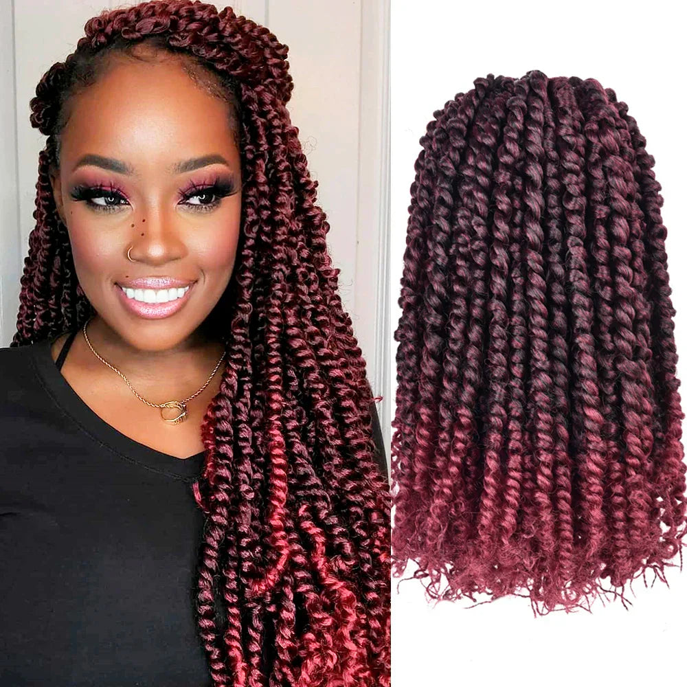 14" Passion Twist Crochet Hair | Pre-twisted Spring Twist | Ombre Options