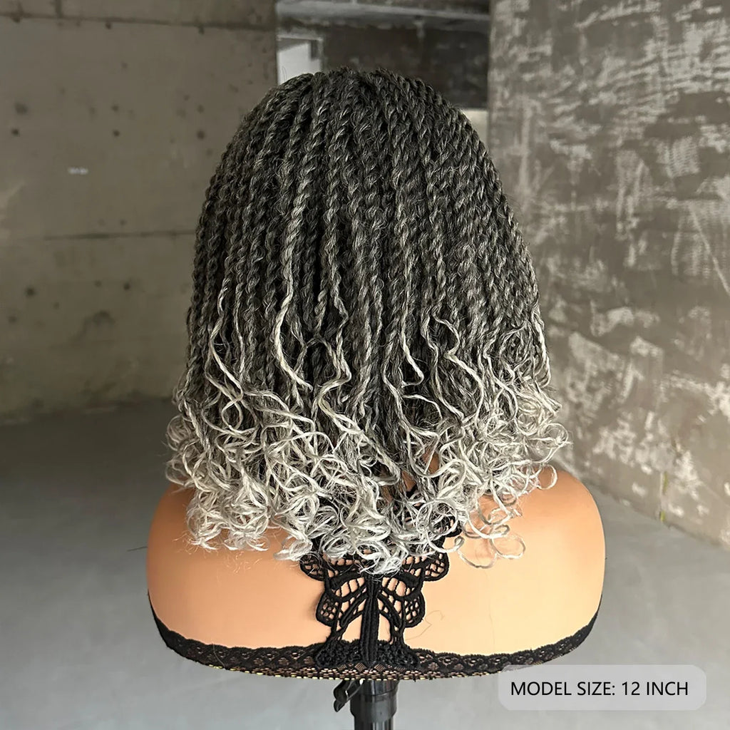 12-Inch Synthetic Box Braided Bob Wig | Crochet Braids | Heat Resistant | Short Braids for Black Women