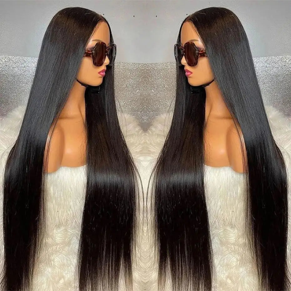 180% Density Straight Human Hair Wigs | HD 4x4 Lace Closure & 13x4/13x6 Lace Frontal Wig (Remy, 30-36 Inch Transparent Lace)