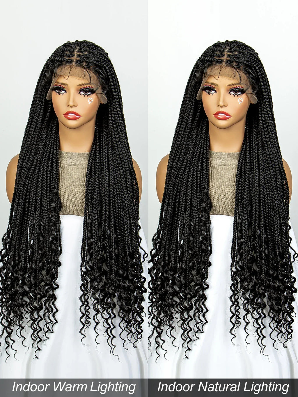 36" Deep Wave Dreadlocks Braided Wig | Lace Front | Baby Hair | Natural Look