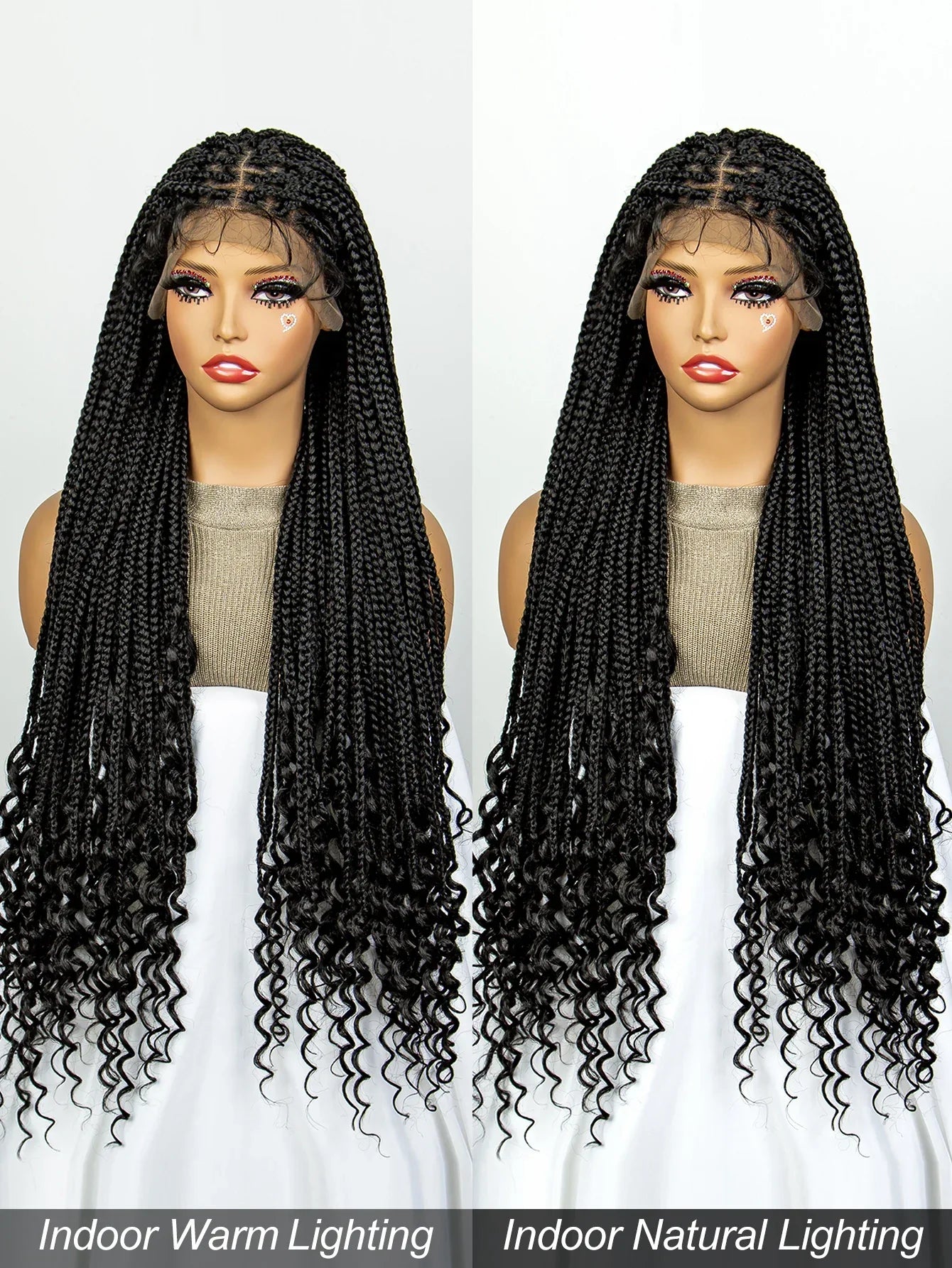 36" Deep Wave Dreadlocks Braided Wig | Lace Front | Baby Hair | Natural Look