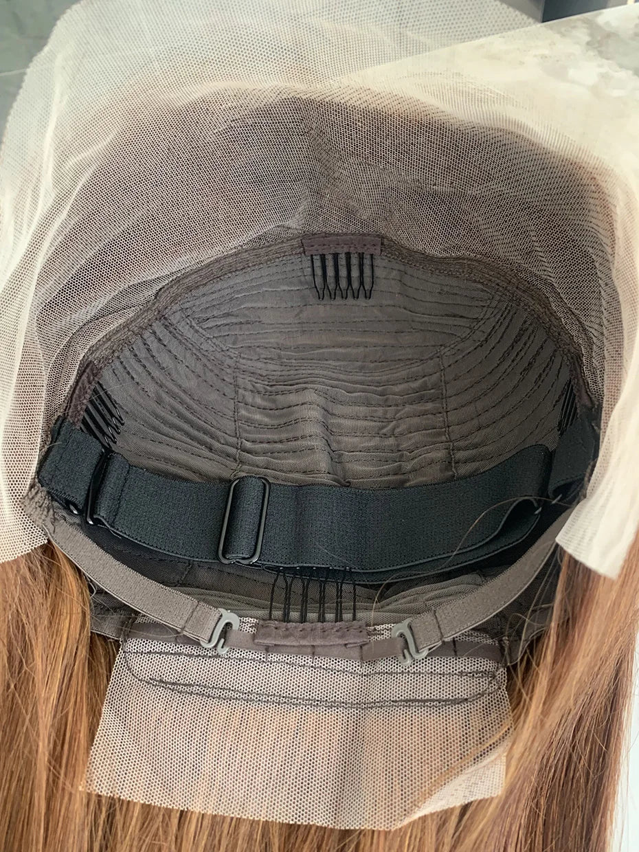 #4 Chocolate Fall Brown Bone Straight Bob Wig | 13x4 Transparent Lace Front Raw Vietnamese Human Hair (250% Density)