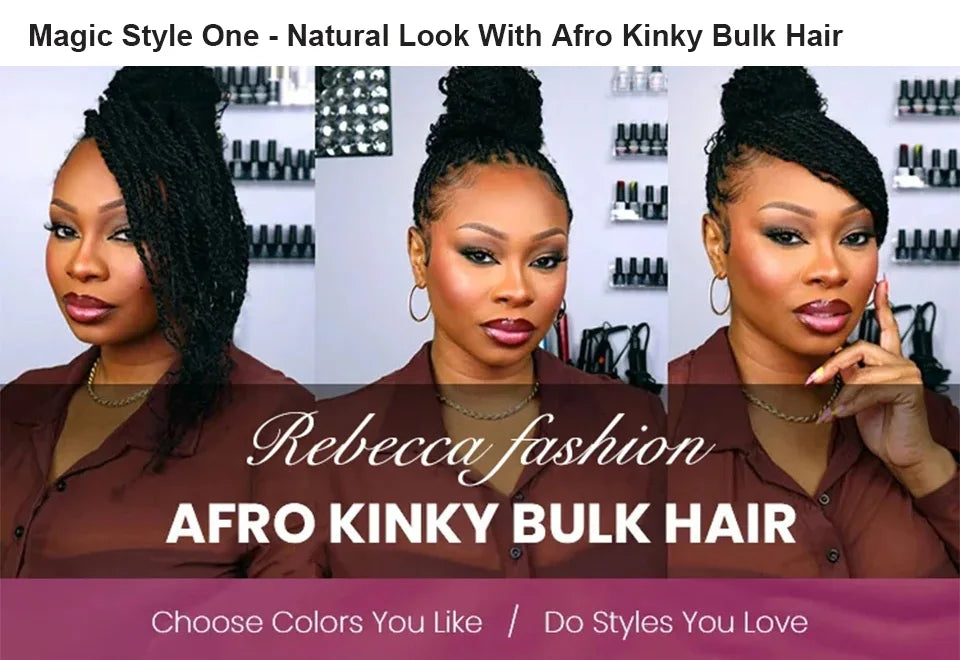 Afro Kinky Bulk Human Hair for Braids & Locs | Natural Color Virgin Remy Extensions