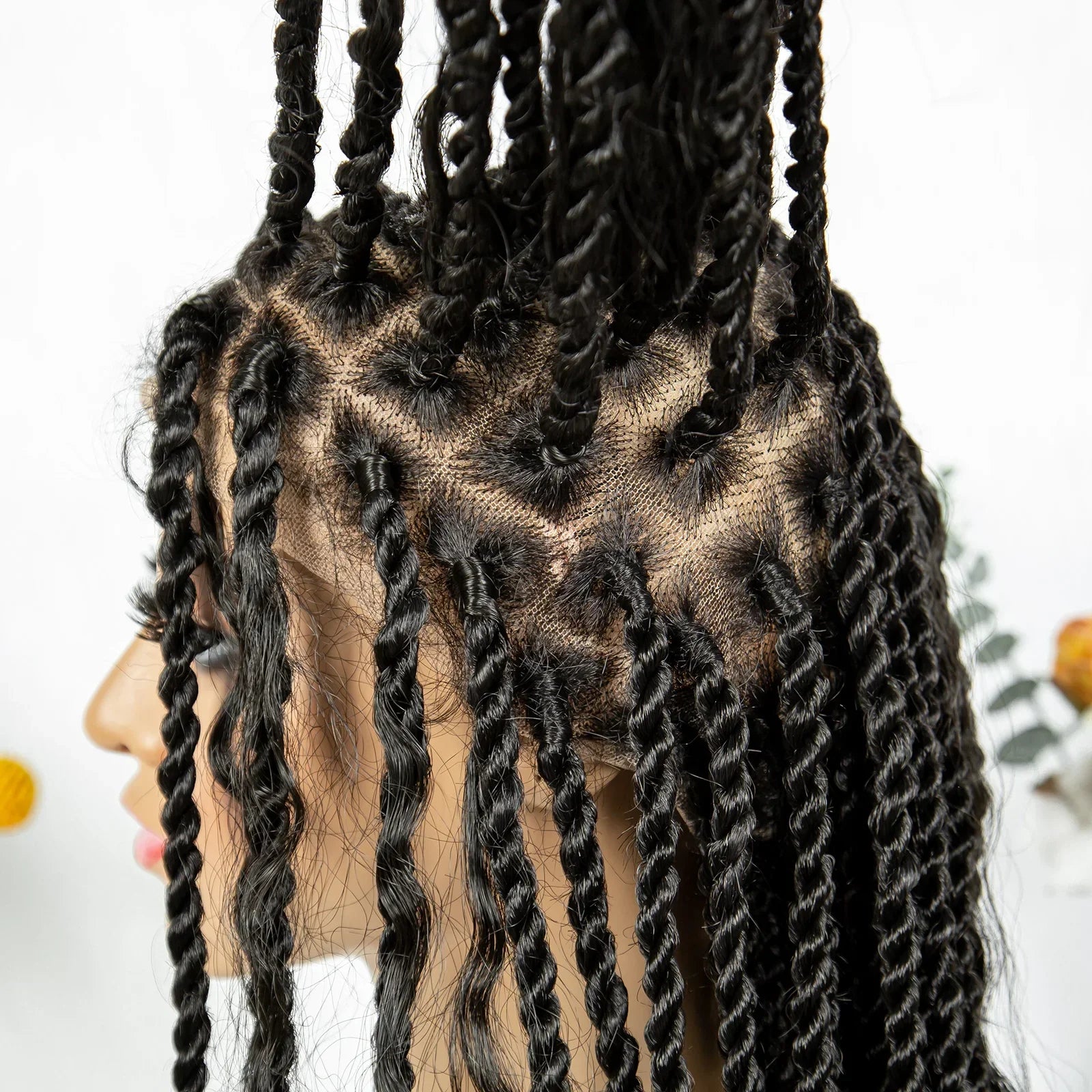 36" Long Island Twist Braided Wig - Knotless Synthetic Full Lace with Baby Hair