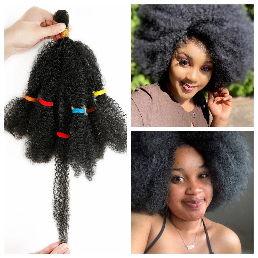 12" Frosted Afro Kinky Bulk Synthetic Hair for Crochet Braids | Short Curly Hair Extensions