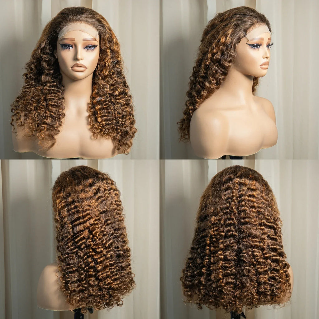 20" Deep Wave Double Drawn HD 5x5 Lace Closure Wig | Burmese Curly Remy Hair | 350% Density