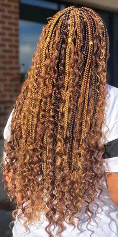 36" Ombre Goddess Locs Braids Wig | 360 Lace Front | Baby Hair | Bohemian Style