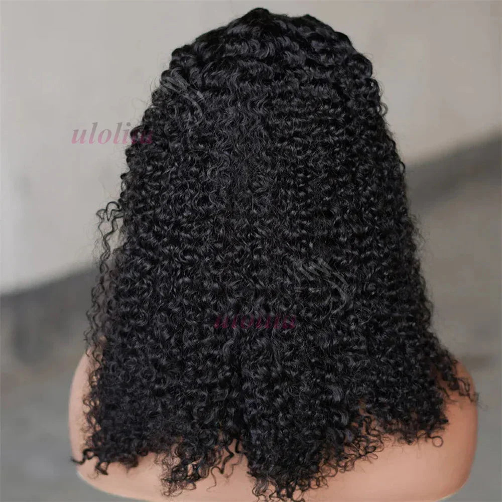 13x4 HD Lace Glue less Braided Wig | Kinky Curly Human Hair | Pre-Styled Bob Wig