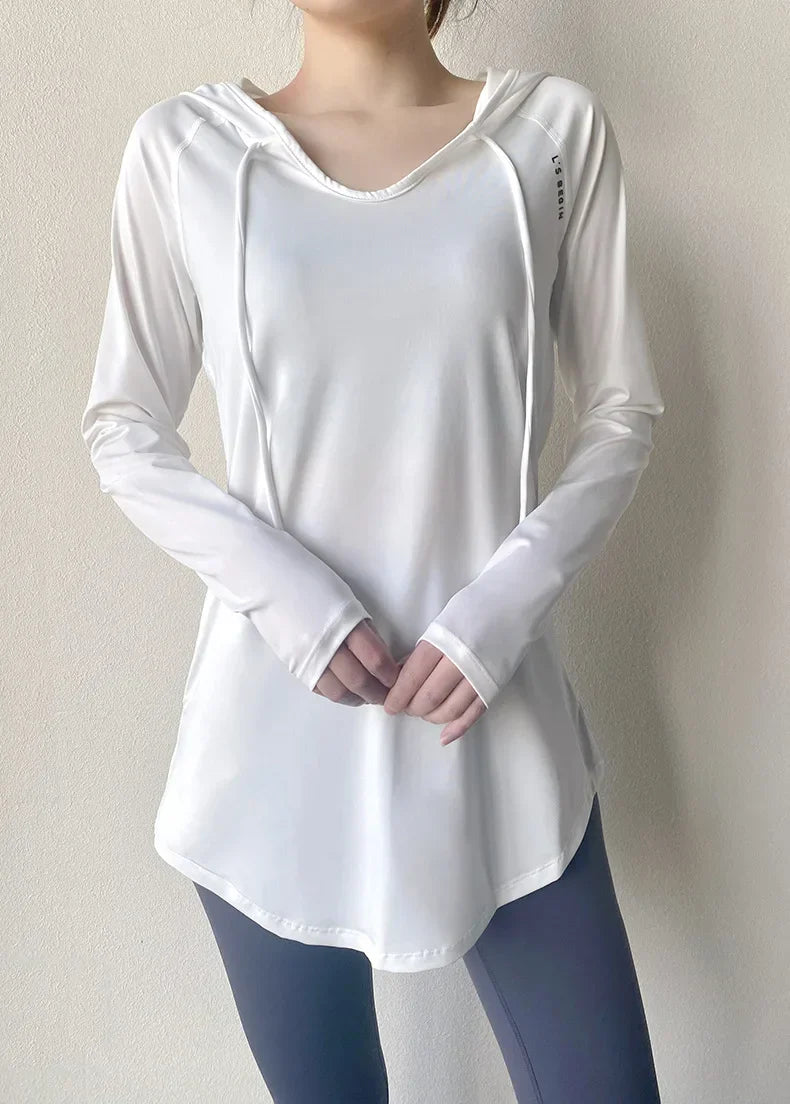 AirFlow Women's Hooded Yoga & Running Tee