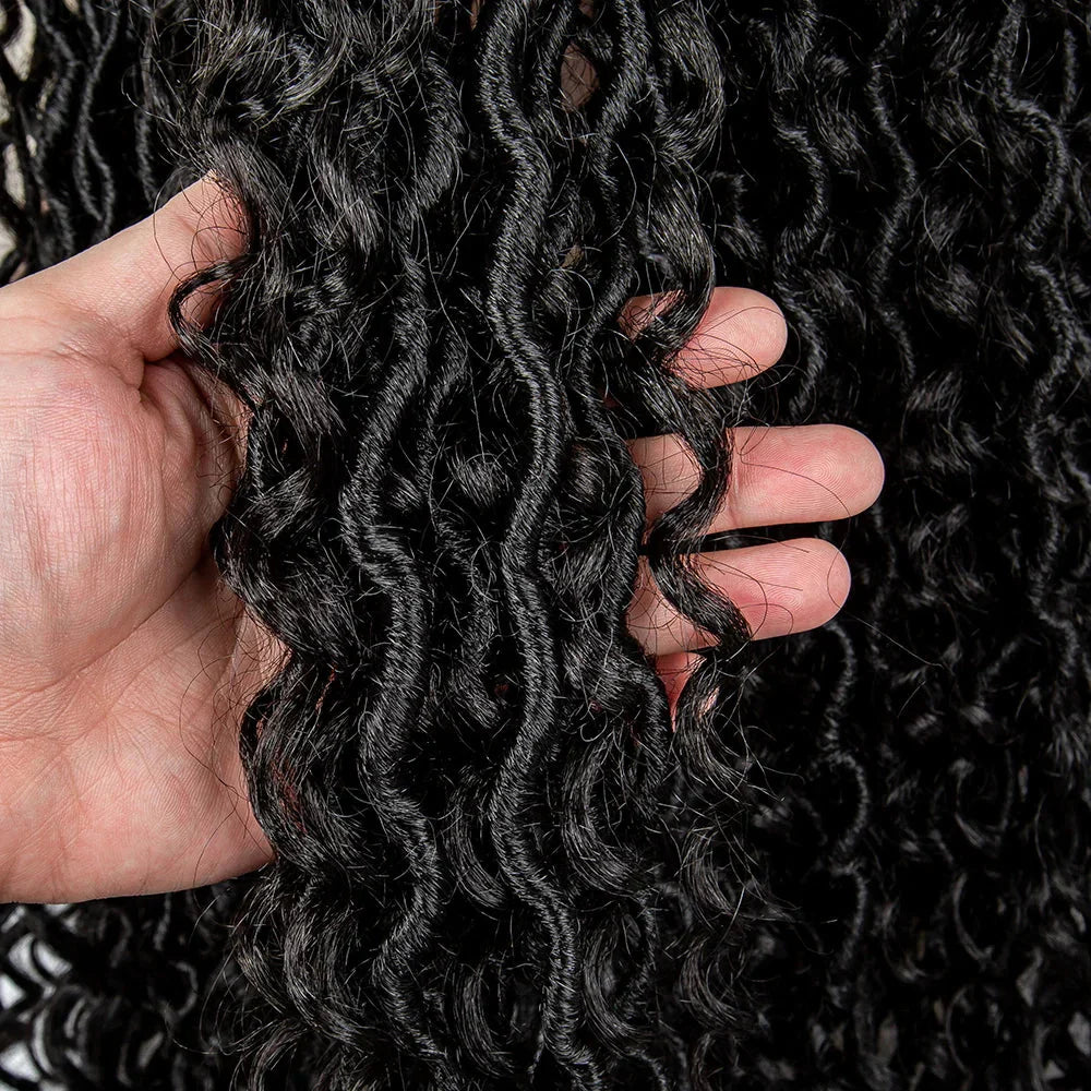 36" Knotless Dreadlock Braided Full Lace Wig | Curly Ends | Synthetic Locs Braids | Black Women