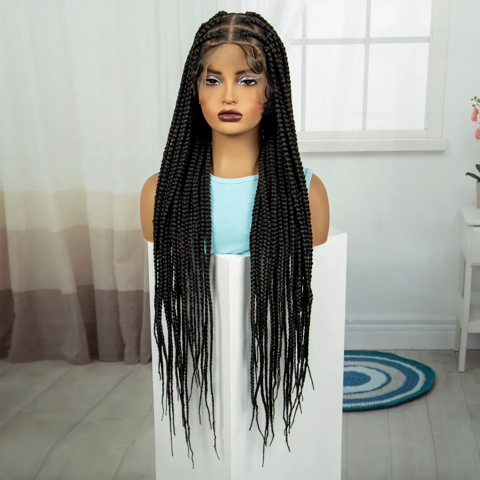 36" Knotless Box Braids Wig | Full Lace | Baby Hair | Natural Look