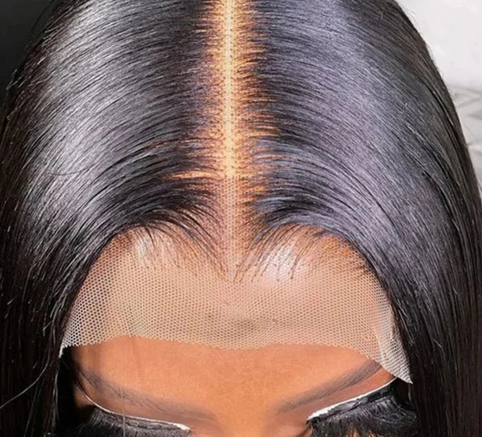 32 Inch Bone Straight T-Part Lace Front Wig | Transparent & Pre-Plucked Brazilian Remy Human Hair