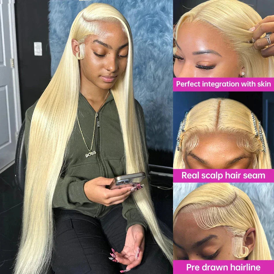 613 Blonde HD Lace Frontal Wig 13x4/13x6 Straight Human Hair Wigs Brazilian Remy