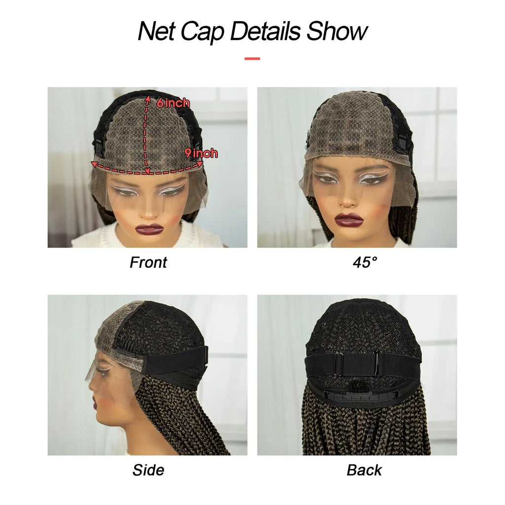 36" Ombre Knotless Braids Wig | 1B/27 | 9x6 Lace Front | Baby Hair