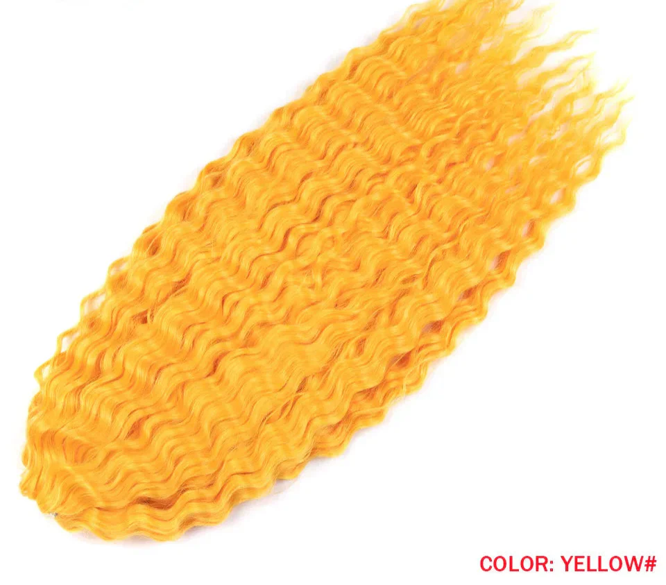 24" Water Wave Crochet Hair | Ombre Blonde Brown | Curly Twist Braids | Synthetic Braiding Hair Extensions | 60 Strands