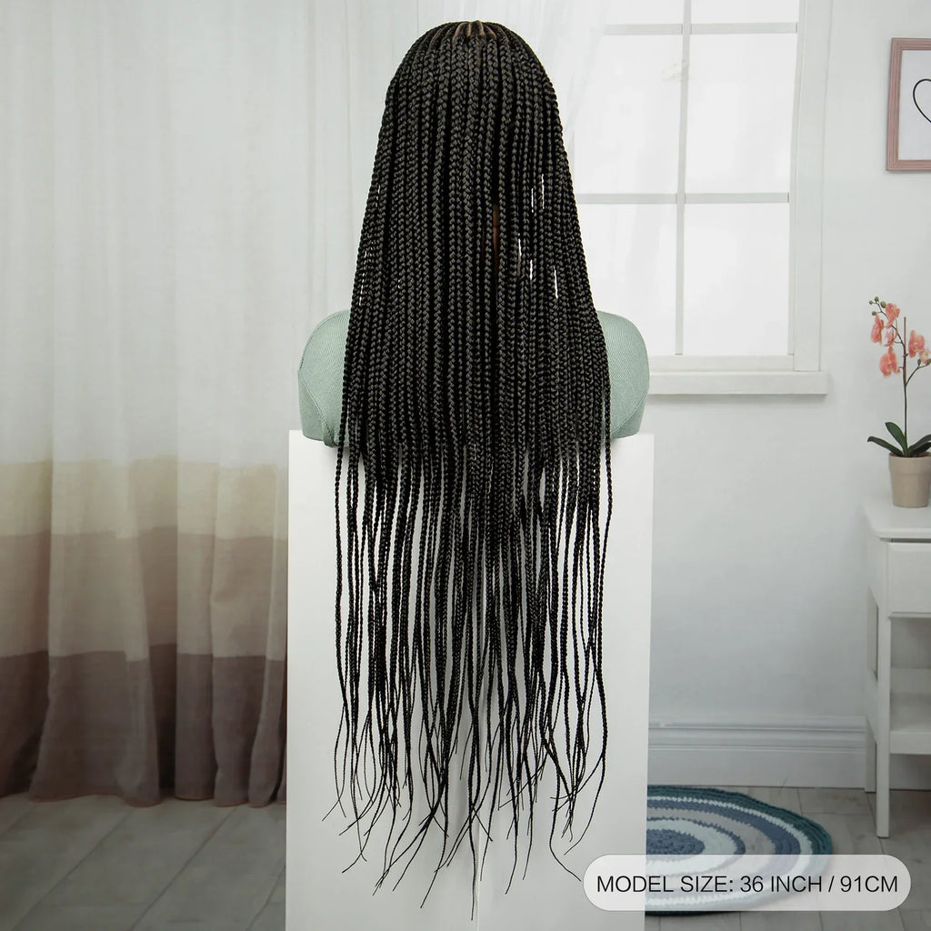 36" Cornrow Knotless Braids Wig | Full Lace Frontal | Baby Hair