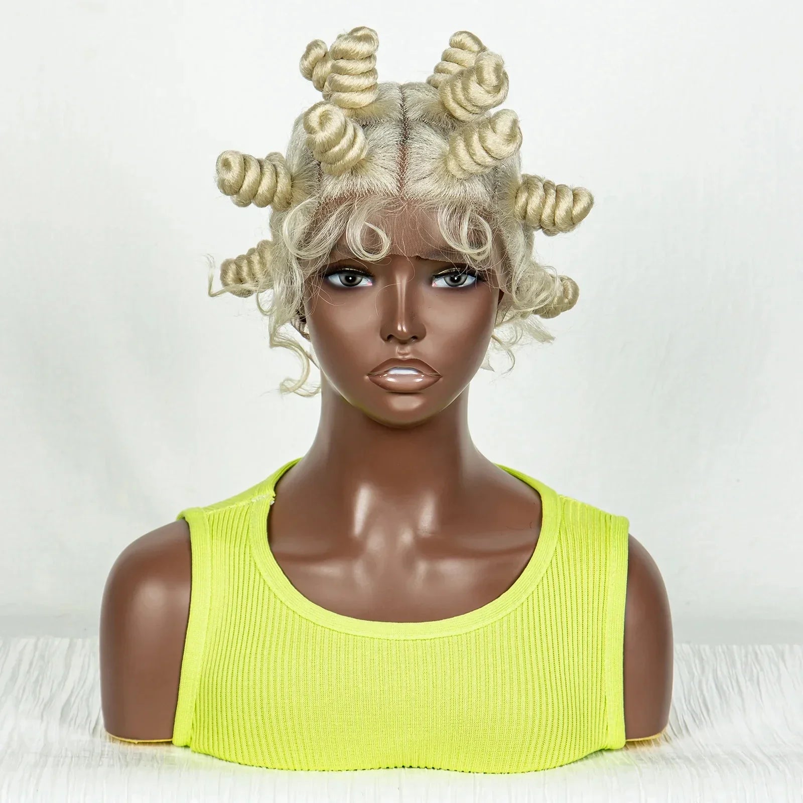 613 Blonde Handmade Bantu Knotless Braids Wig | Full Lace Frontal