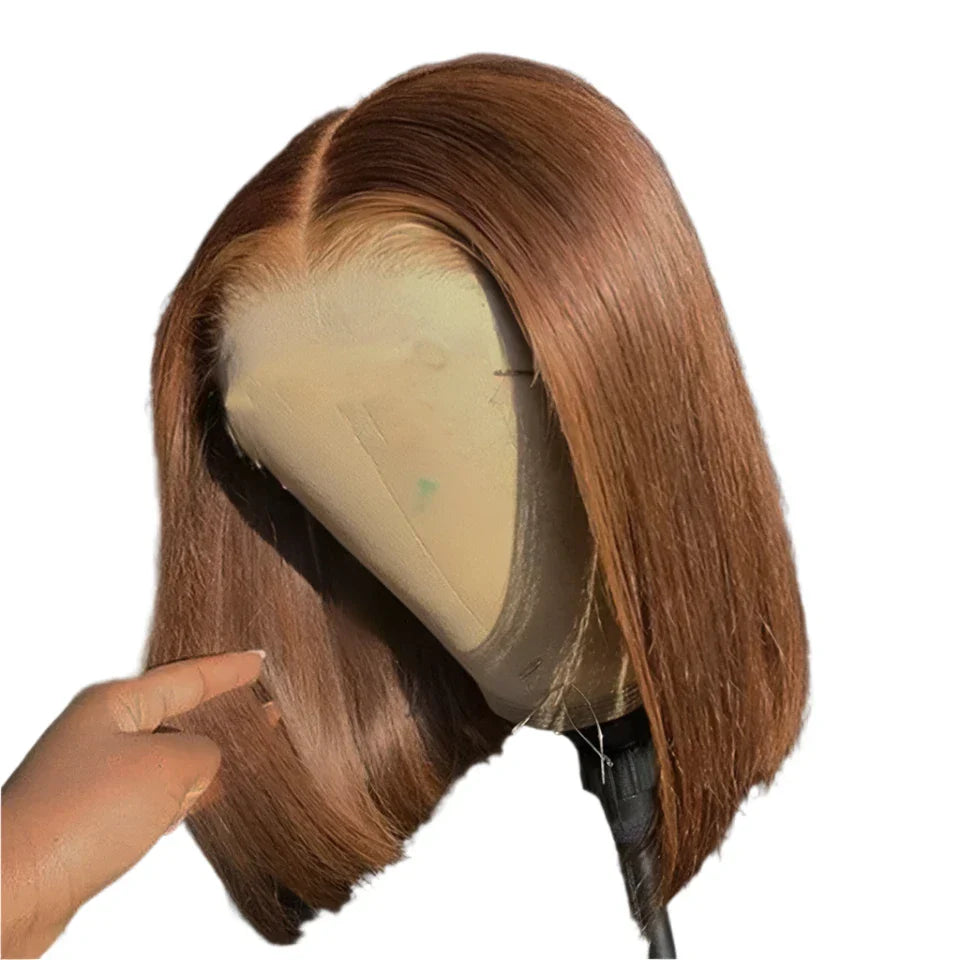 #4 Chocolate Brown Bob Wig | Glueless | Ready To Wear | Brazilian Hair | Human Hair | Straight | Invisible | Closure Wigs For Women