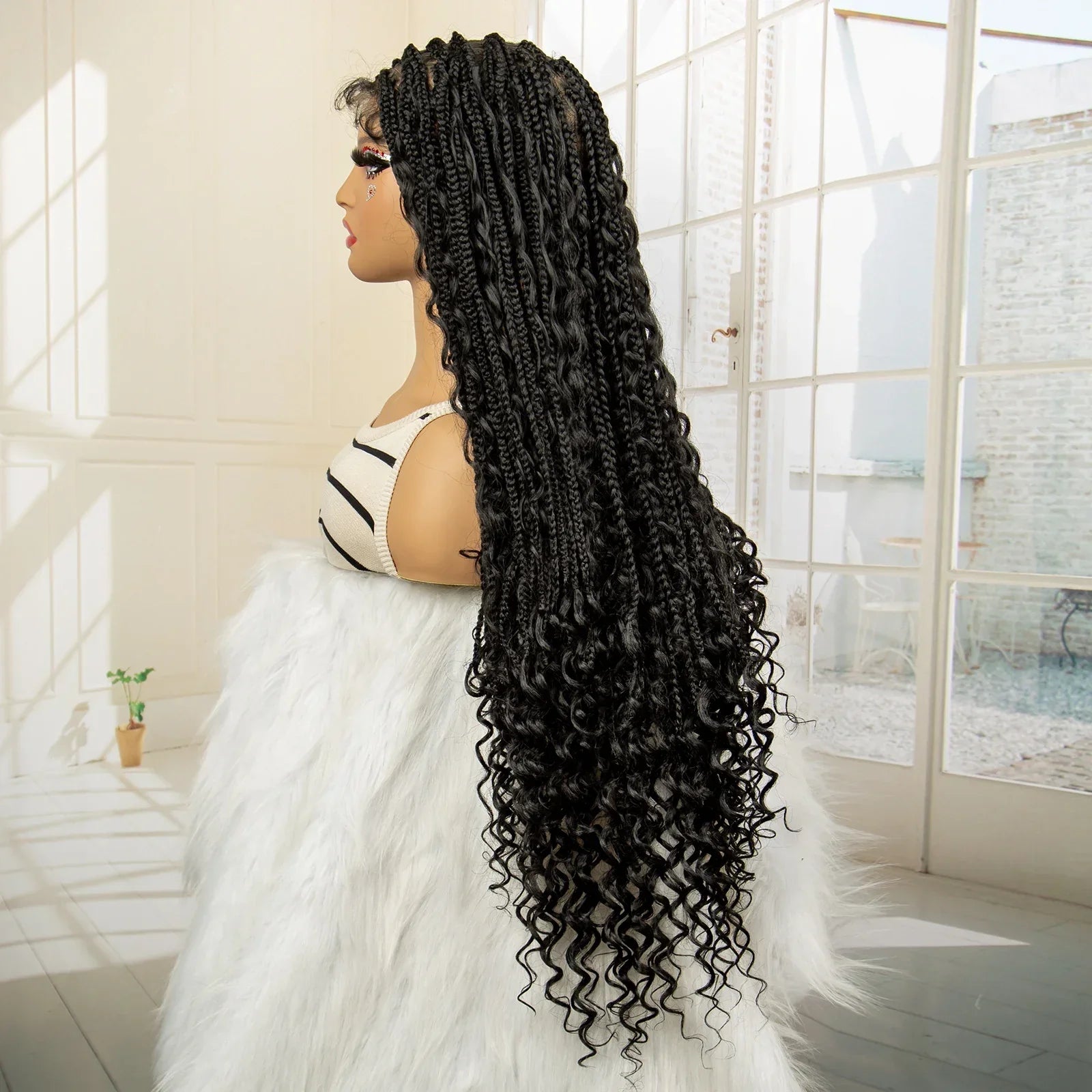 32 Inch Senegalese Twist Braided Wig - Knotless - Full Lace - Synthetic - with Baby Hair