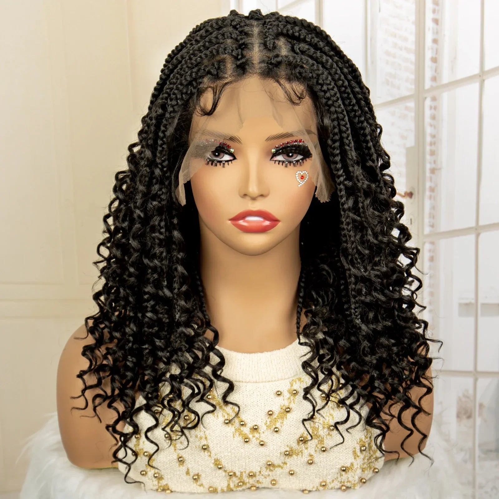 14" Burgundy Box Braids Wig | Full Lace | Kanekalon Fiber | Boho Braids | For Women