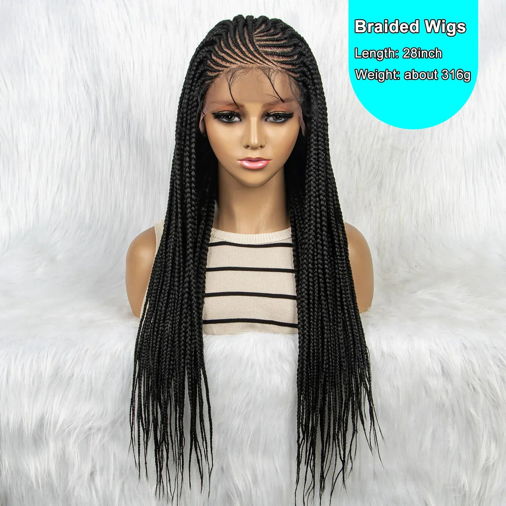 13x4 HD Lace Front Braided Wig with Baby Hair | Synthetic Braided Wigs for Black Women