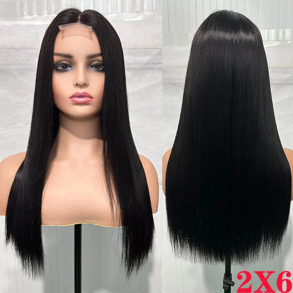 100% Unprocessed | Remy Human Hair | Bone Silky Straight | Indian Hair Closure Wig | Wear And Go | Glueless