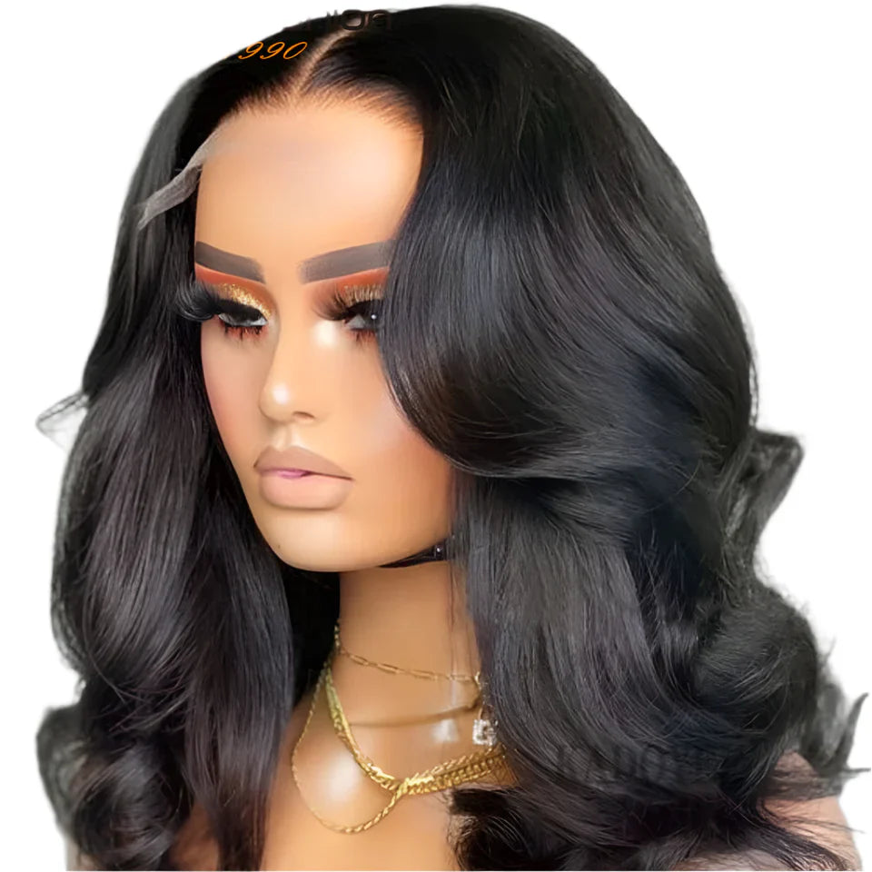 180D Body Wave Human Hair Wig | 13x5x1 Lace Part Bob & Frontal Wigs (Brazilian Remy)