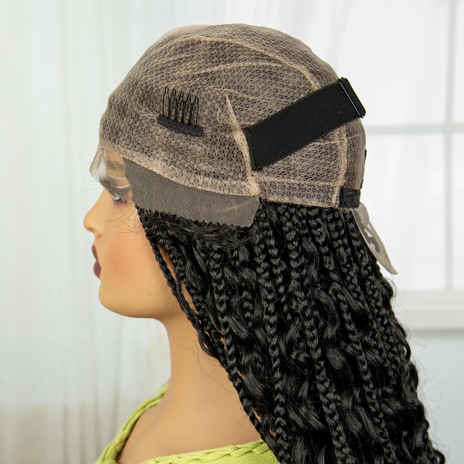 32" Boho Knotless Box Braids Wig | Curly Ends | Full Lace | Baby Hair | Synthetic Hair | Black Women