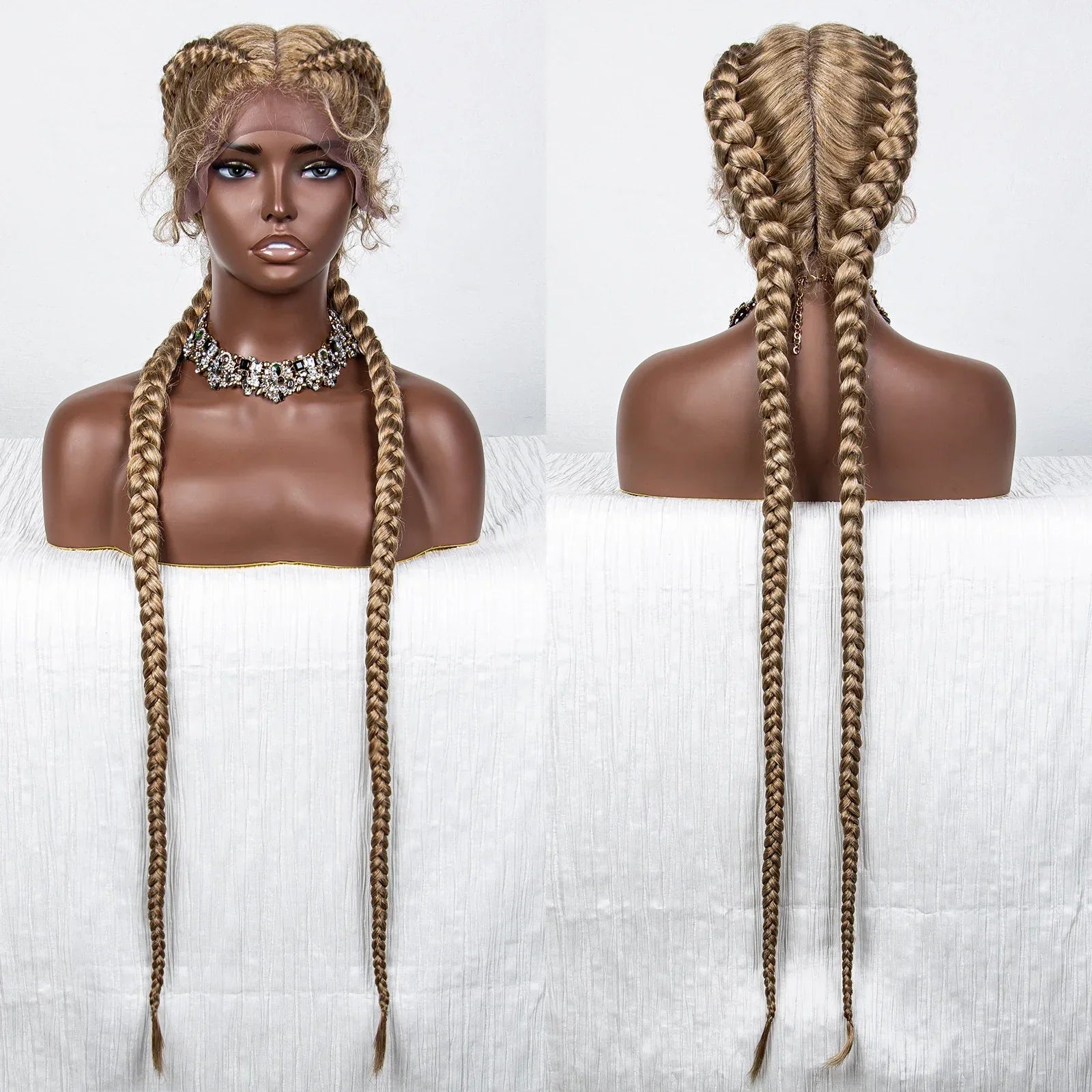 36" Twist Braided Wig | Lace Front | Natural Color | Clearance Sale