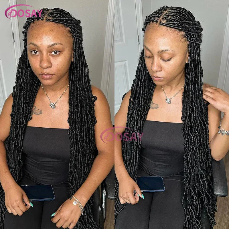 40" Butterfly Locs & Passion Twist Wig | 360 Full Lace | Box Braids | Baby Hair | Synthetic